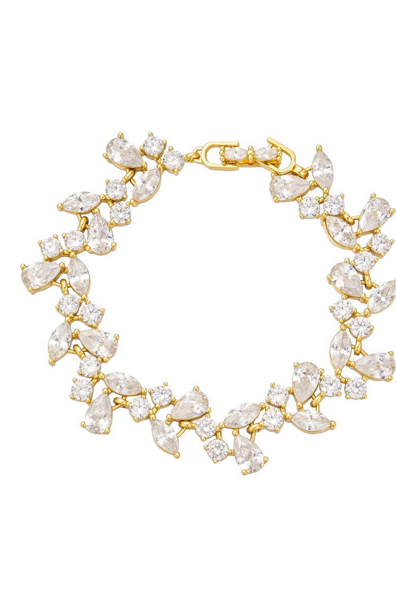 Untamed Petals Cami Crystal Bracelet, Main, color, Gold