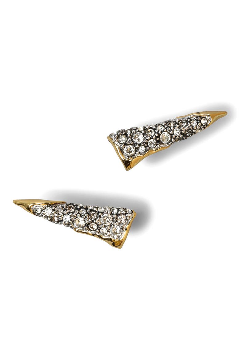 Solanales Pavé Spear Stud Earrings, Main, color, CHAMPAGNE