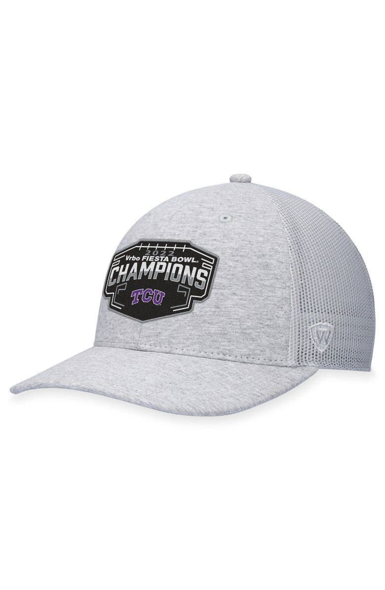 TOP OF THE WORLD Men's Top of the World  Heather Gray TCU Horned Frogs College Football Playoff 2022 Fiesta Bowl Champions Adjustable Hat, Alternate, color, 