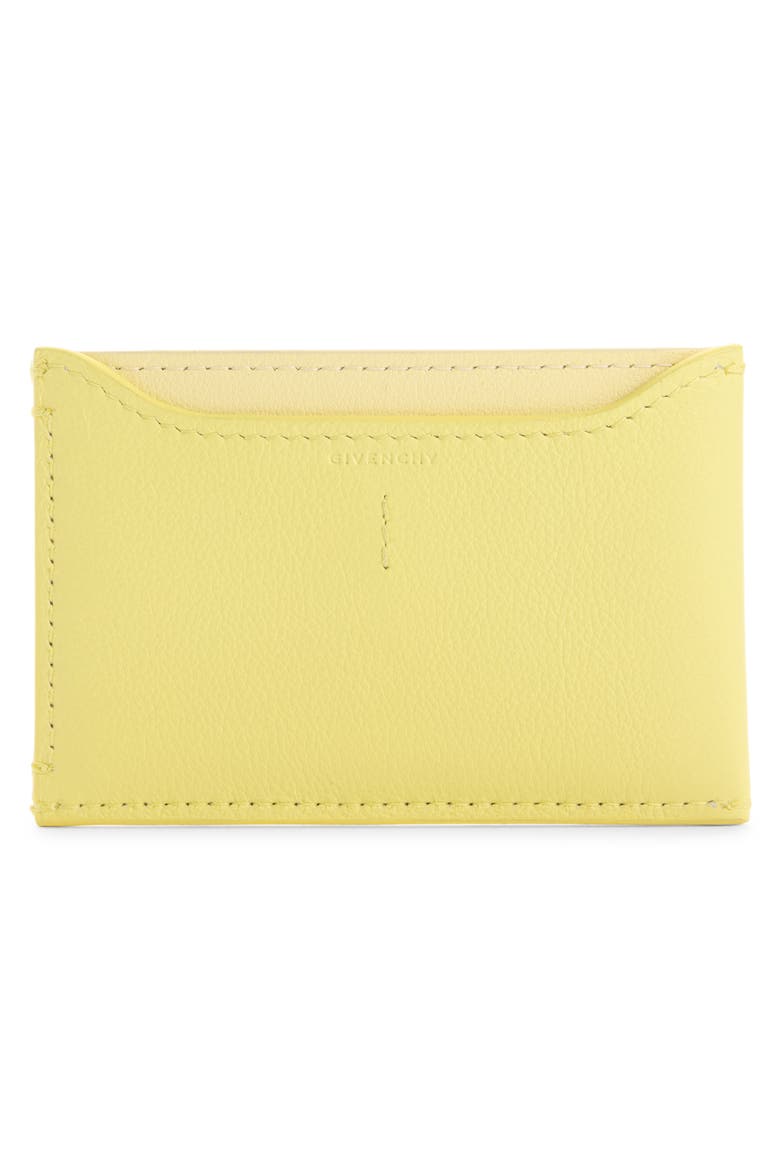 Day Grained Leather Card Case, Alternate, color, 725-ACID YELLOW