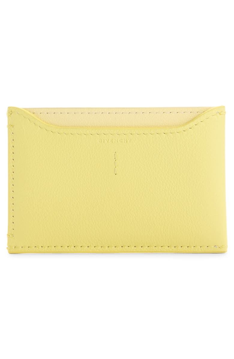 Givenchy Day Grained Leather Card Case, Alternate, color, 725-Acid Yellow