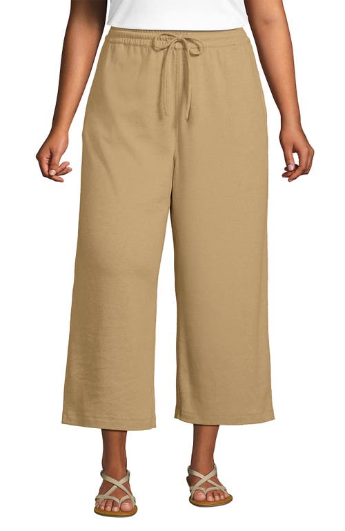 Lands' End Sport Knit Pull On Drawstring Wide Leg Crop Pants
