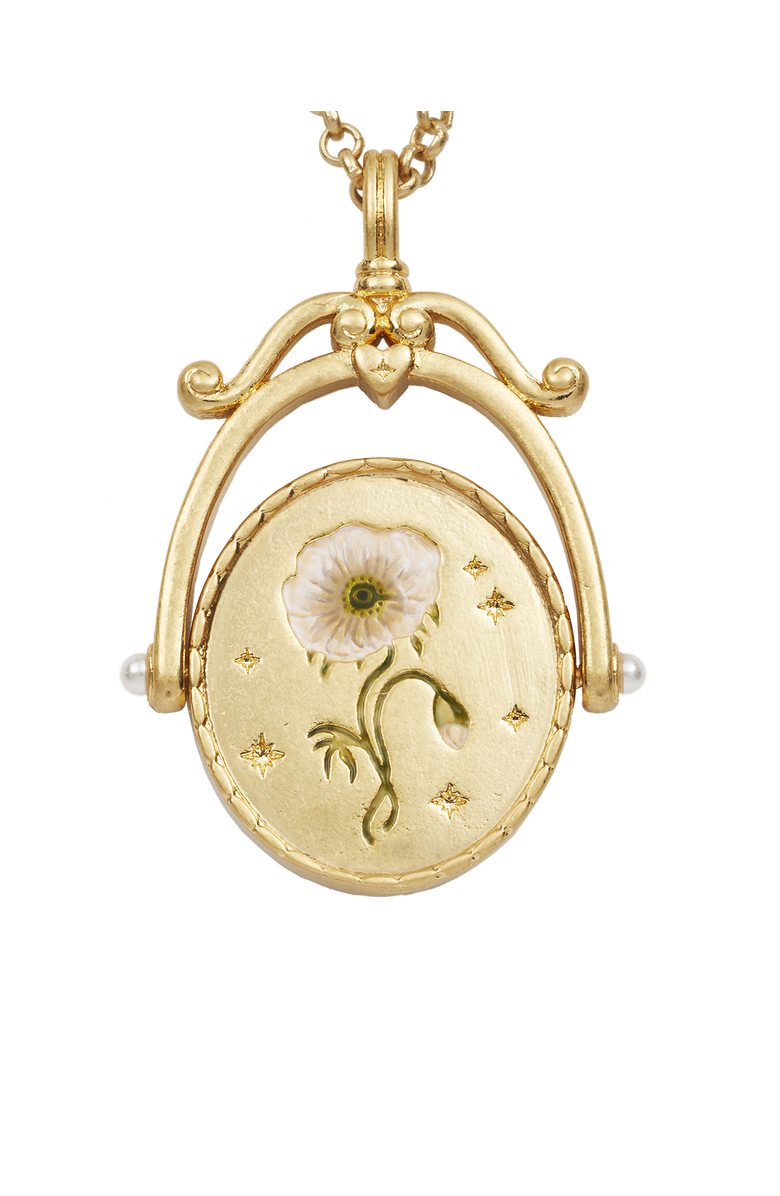 Fable England A Initial Anemone Gold Spinner Chain Necklace, Alternate, color, Gold