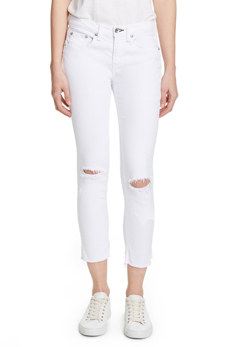 rag & bone Dre Ripped Raw Hem Crop Skinny Jeans, Main, color, 