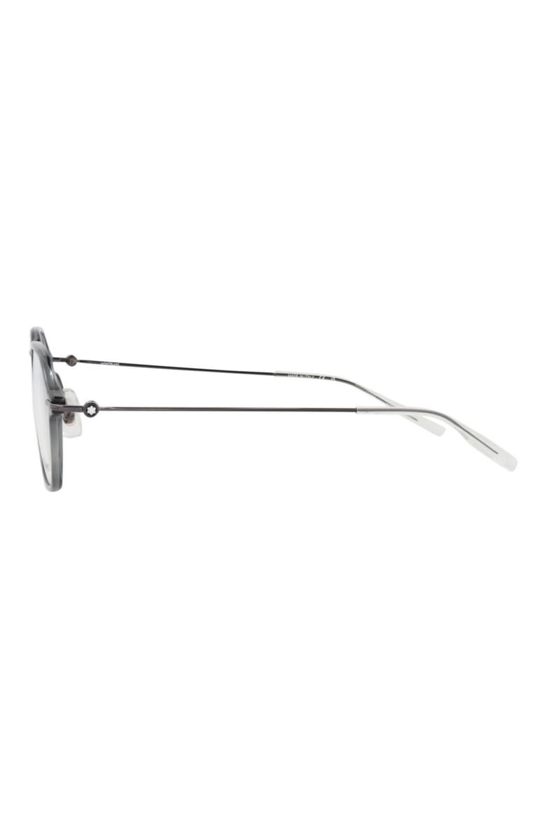50mm Round Optical Glasses, Alternate, color, GREY RUTHENIUM TRANSPARENT
