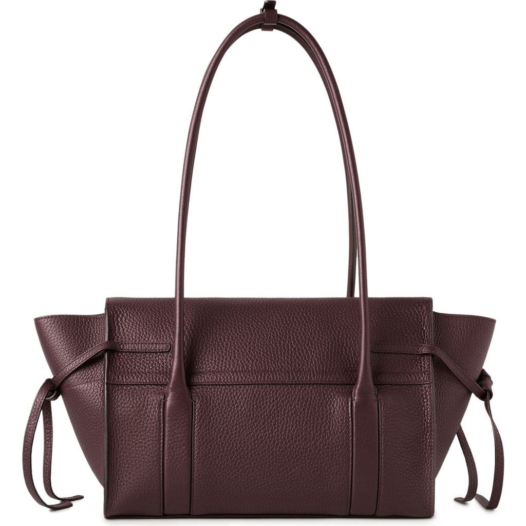 Mulberry Small Soft Bayswater Nubuck Leather Satchel In Black Cherry