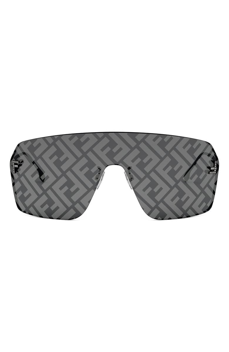 Fendi 'Fendi First Rectangular 139mm Shield Sunglasses, Main, color,