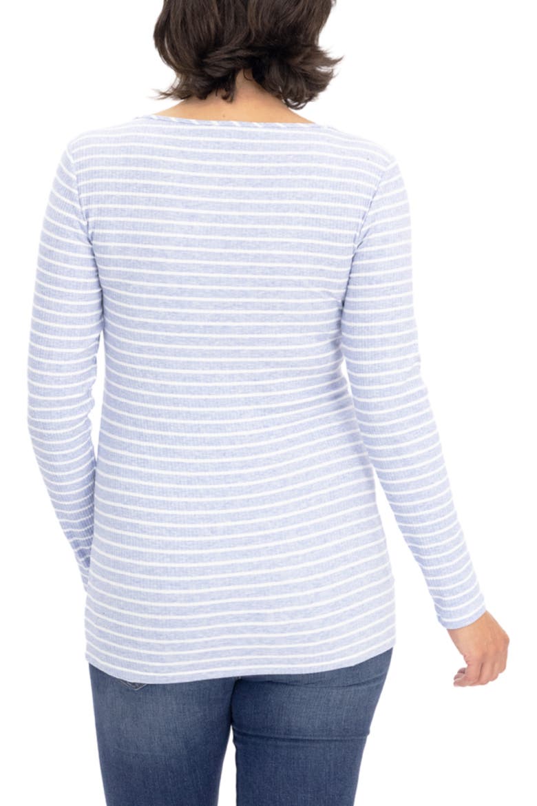 Stripe Long Sleeve Maternity/Nursing Top, Alternate, color, BLUE STRIPES