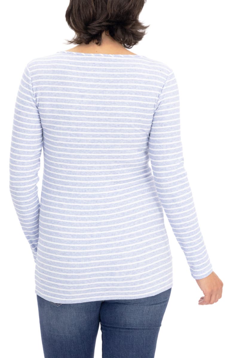 Angel Maternity Stripe Long Sleeve Maternity/Nursing Top, Alternate, color, 