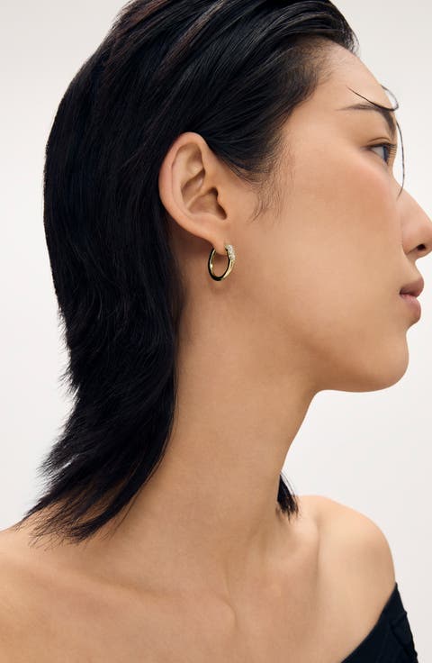Charlotte White Topaz Hoop Earrings