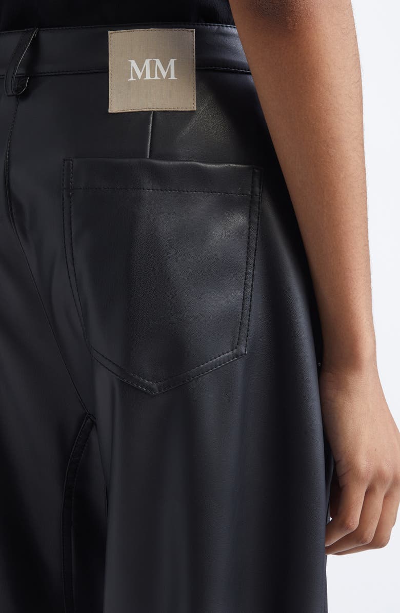 MM by Max Mara Anselmo Faux Leather Pants, Alternate, color, Black