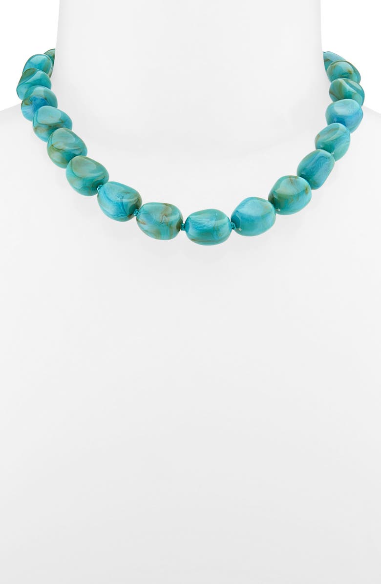 Lele Sadoughi Baroque Imitation Turquoise Collar Necklace, Alternate, color, 