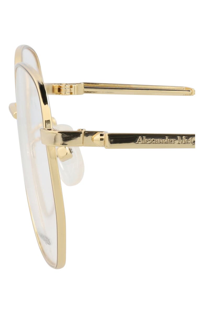 McQueen 52mm Round Sunglasses, Alternate, color, Gold Gold Transparent