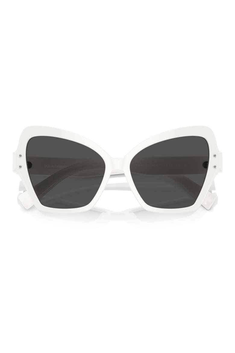 56mm Butterfly Sunglasses, Main, color, WHITE