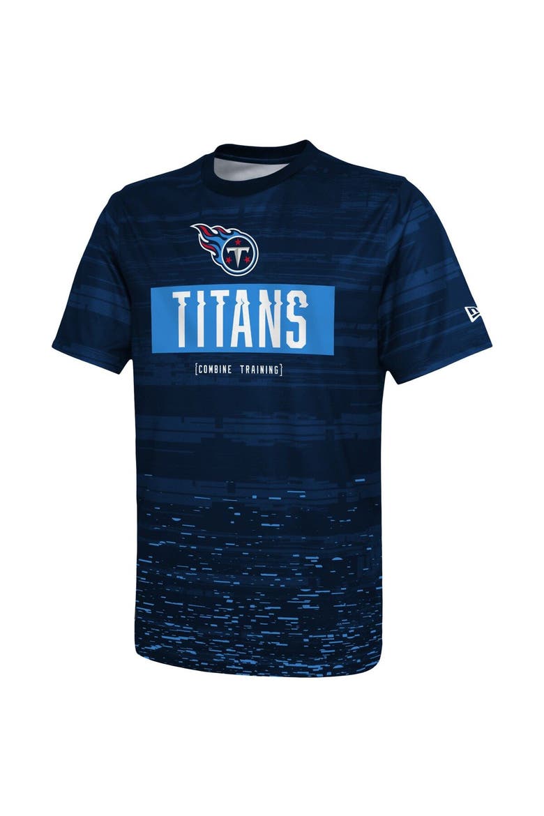 Men's New Era Navy Tennessee Titans Combine Authentic Sweep T-Shirt, Alternate, color, Navy