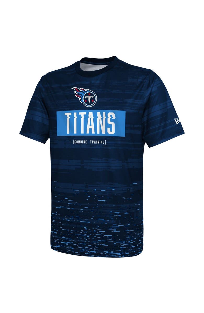 New Era Men's New Era Navy Tennessee Titans Combine Authentic Sweep T-Shirt, Alternate, color, Navy