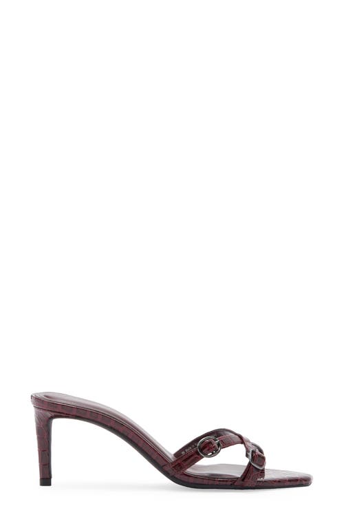 Abound Sylvia Croc Embossed Heeled Sandal In Burgundy