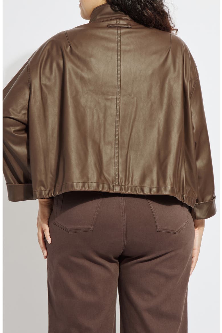 Mina Oversized Faux Leather Jacket, Alternate, color, TRUFFLE