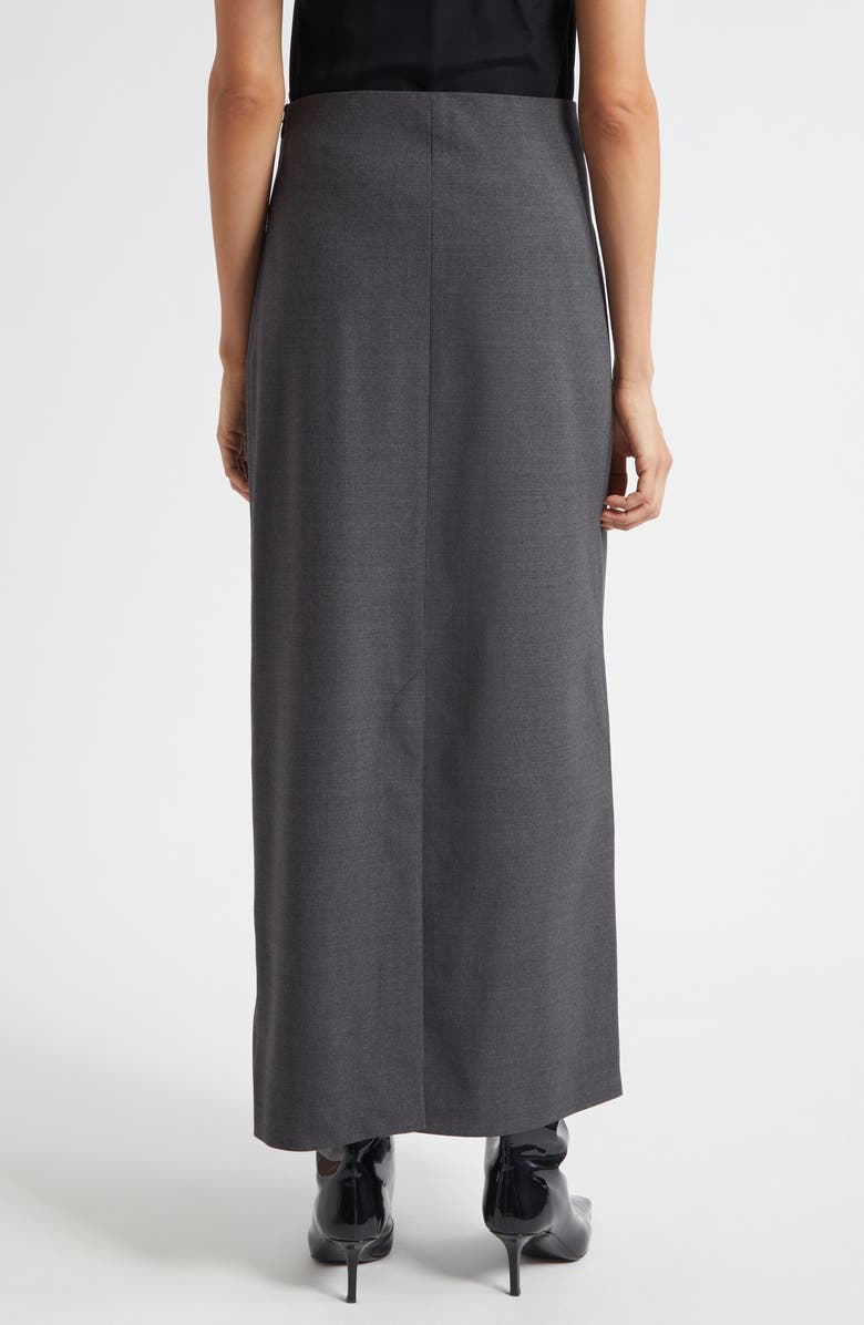 LOULOU DE SAISON Samos Stretch Wool Grain de Poudre Pencil Skirt, Alternate, color, Anthracite Melange