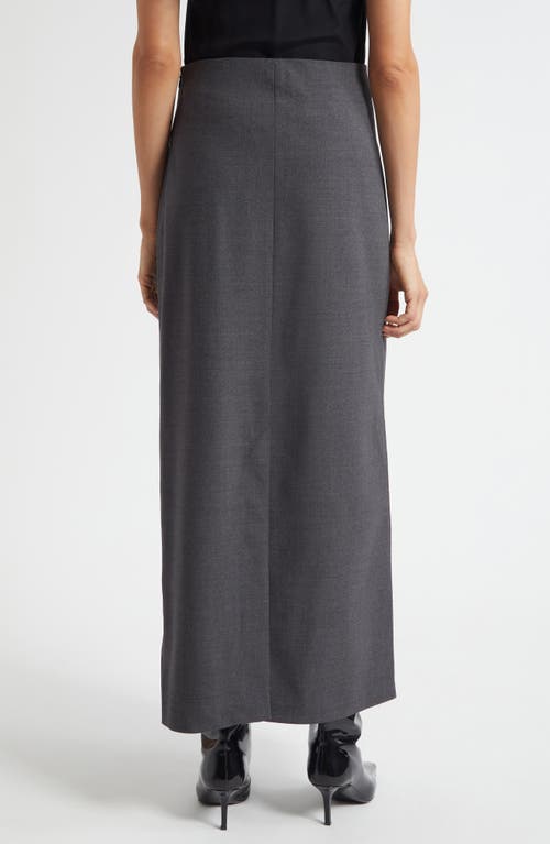 Loulou De Saison Samos Stretch Wool Grain De Poudre Pencil Skirt In Gray