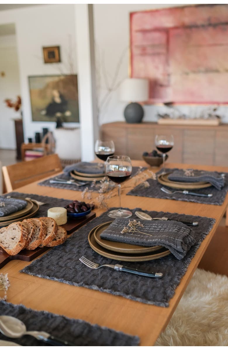 Pom Pom at Home Wren Set of 4 Placemats, Alternate, color, Charcoal