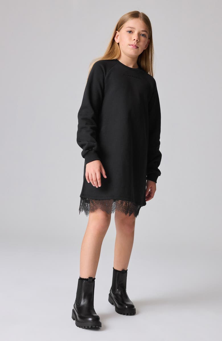 smALLSAINTS by ALLSAINTS Lace Trim Sweatshirt Dress, Alternate, color,