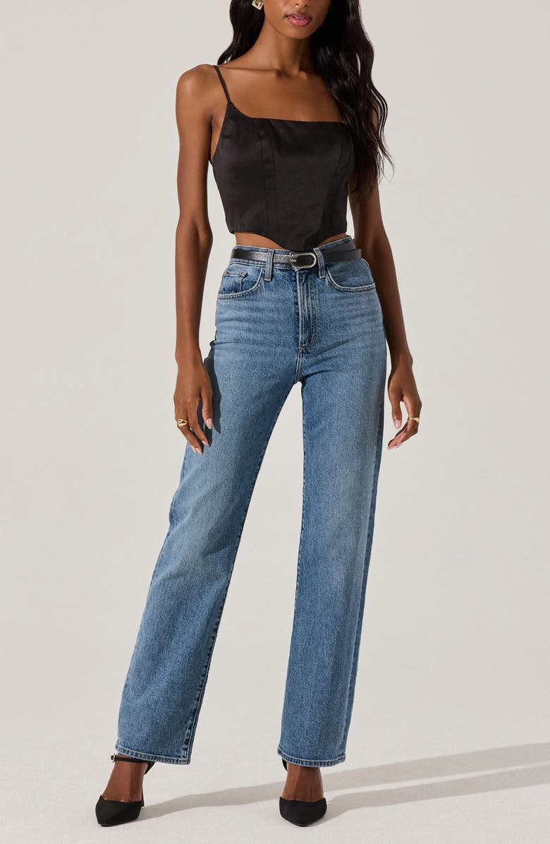 ASTR the Label Satin Corset Camisole, Alternate, color, Black