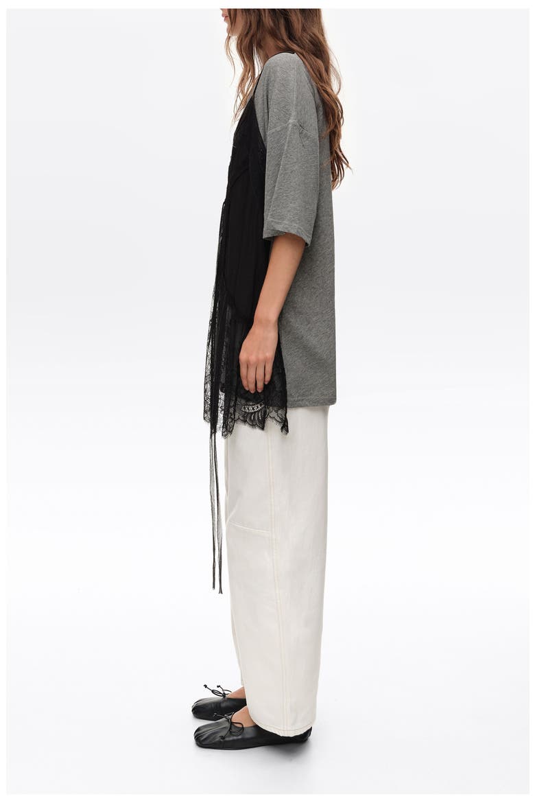 Fluid Layer Oversize T-shirt, Alternate, color, MELANGE GREY