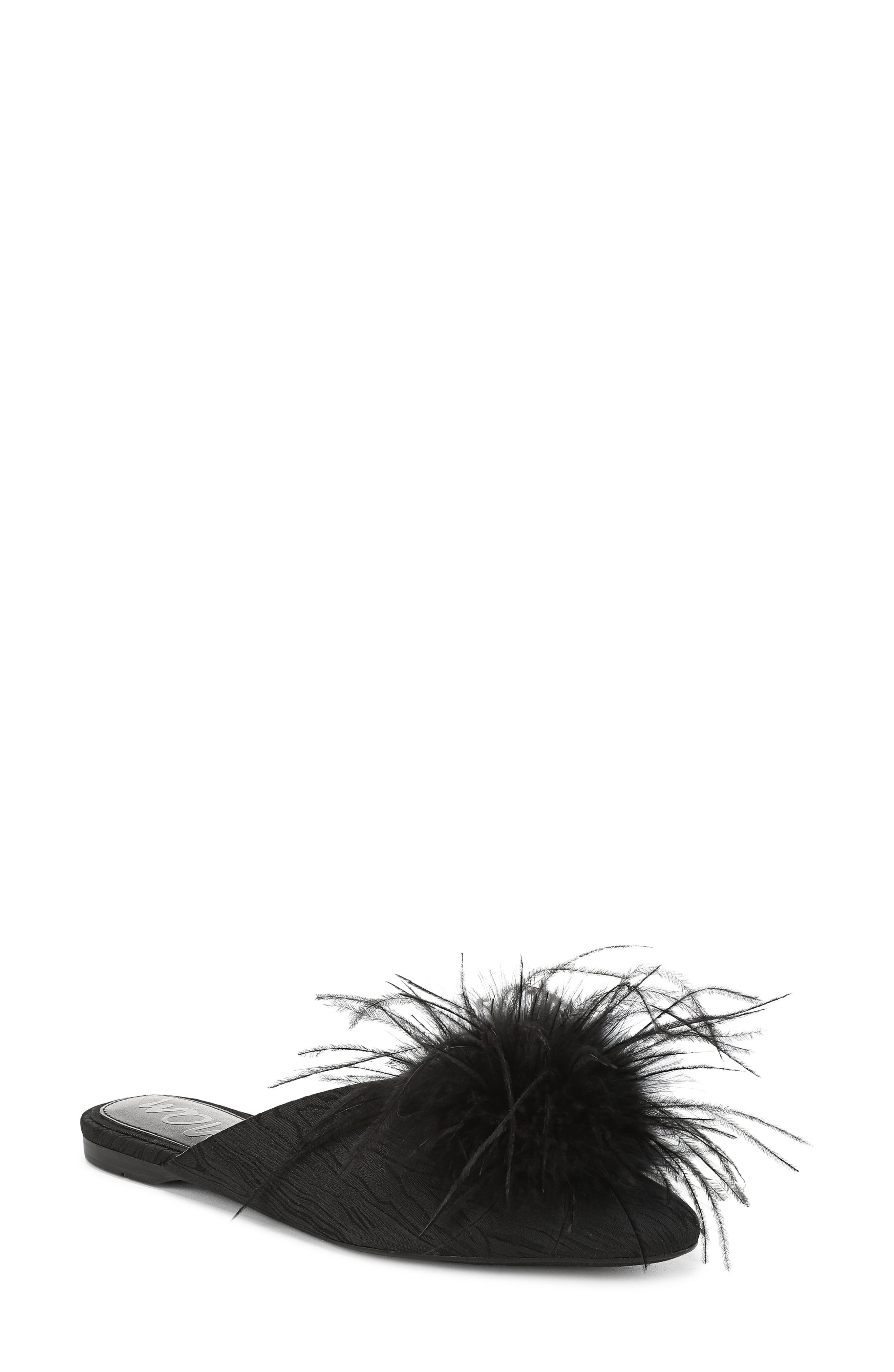 Khai Feather Mule, Main, color, BLACK
