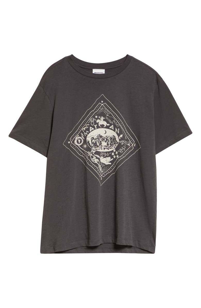 Isabel Marant Étoile Zewel Oversize Graphic T-Shirt, Alternate, color, Faded Black