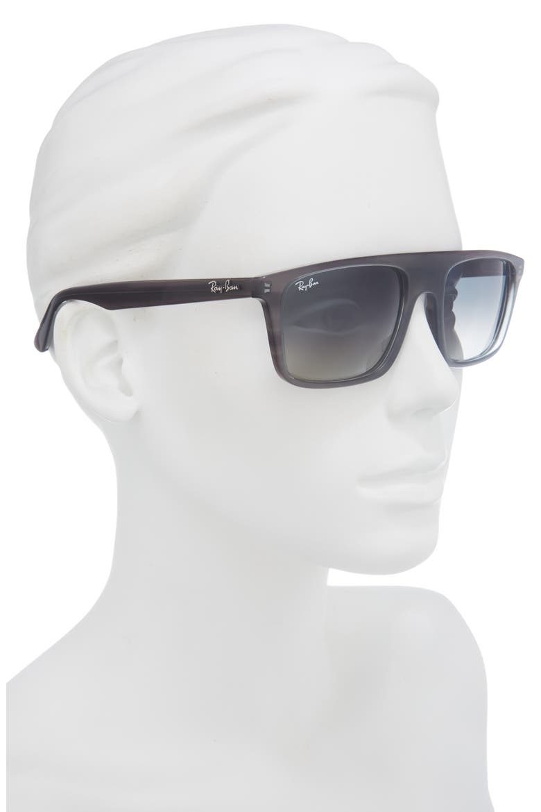 57mm Gradient Square Sunglasses, Alternate, color, STRIPED GREY / GRADIENT GREY