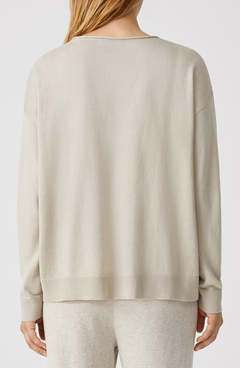 Eileen Fisher V-Neck Cotton & Tencel<sup>®</sup> Lyocell Blend Sweater, Alternate, color,