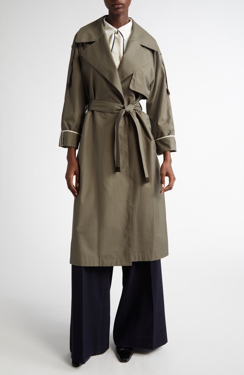 Max Mara Utrench Oversize Water Repellent Twill Trench Coat, Main, color, 