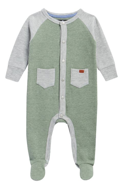 Colorblock Waffle Knit Footie (Baby)