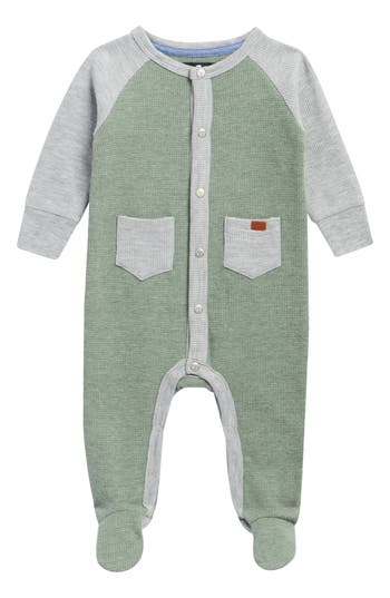 7 For All Mankind Babies' Colorblock Waffle Knit Footie In Multi