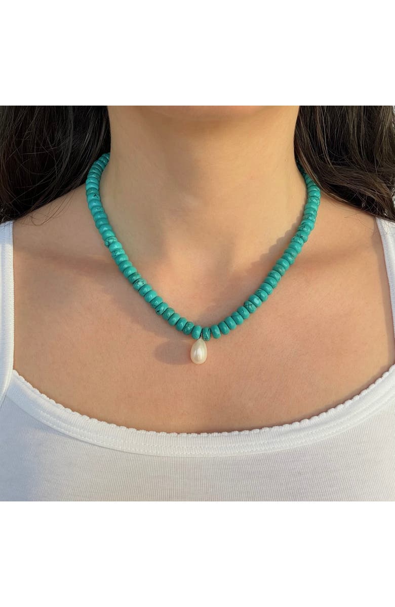 Leni James The Livia Turquoise And Pearl Necklace, Alternate, color, Blue, Green