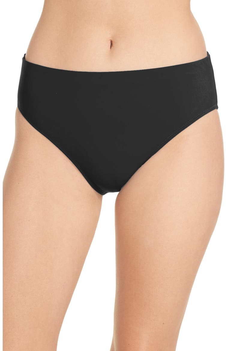 Tutti Frutti Mid Waist Swim Bottom, Main, color, BLACK