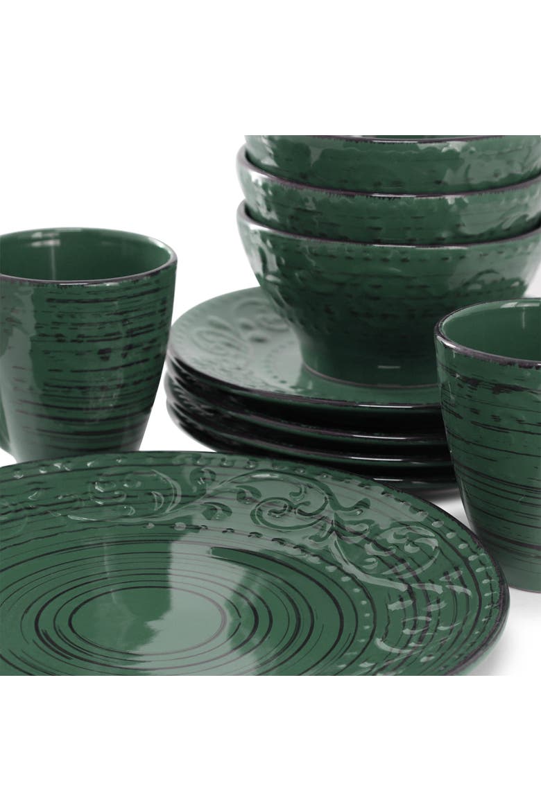 Malibu Sea Glass 16-Piece Dinnerware Set, Alternate, color, Dark Green