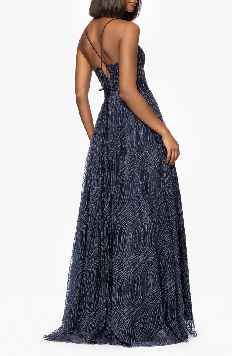 Blondie Nites Glitter Sleeveless Gown, Alternate, color,