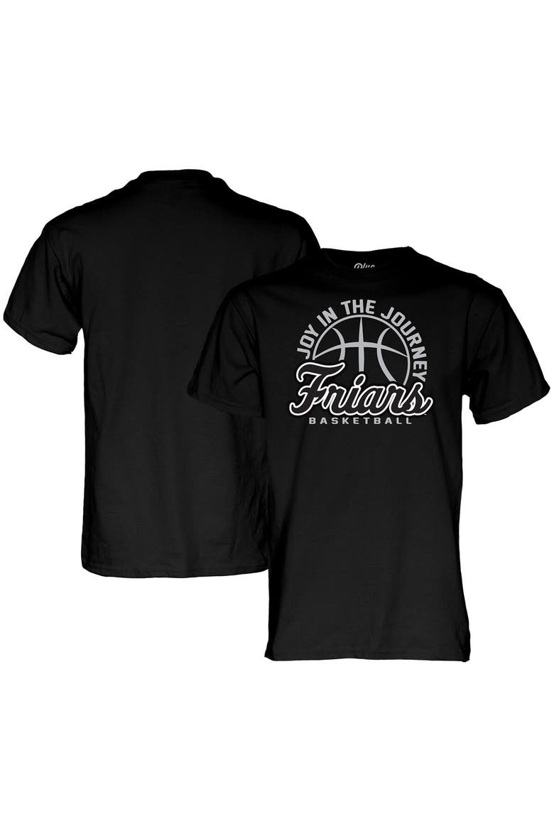 Unisex Blue 84  Black Providence Friars Women's Basketball Joy In The Journey T-Shirt, Main, color, Black