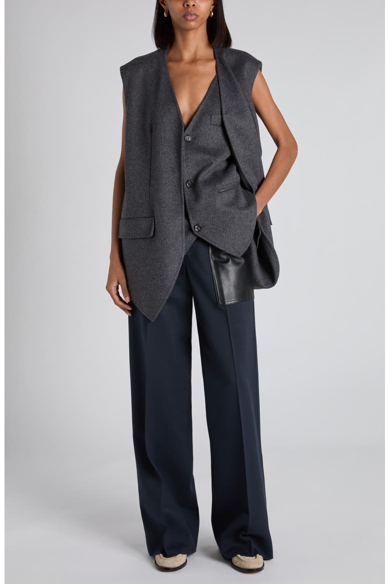 Layered Double Face Wool Vest, Alternate, color, 1307 CHARCOAL MELANGE