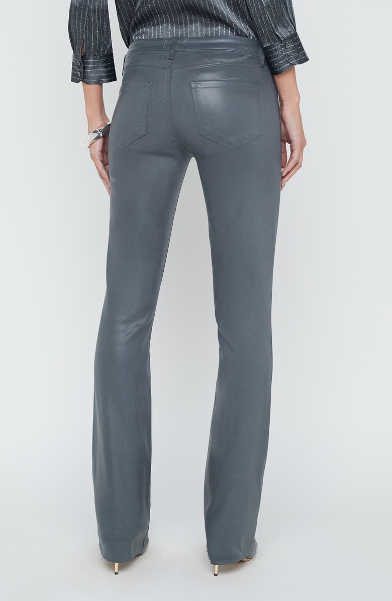 L'AGENCE Sneeki Low Rise Raw Hem Straight Leg Jeans, Alternate, color, Dark Shadow Coated