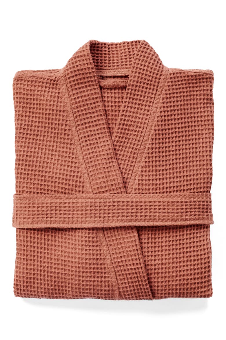 Gender Inclusive Waffle Weave Organic Cotton Robe, Main, color, SEDONA