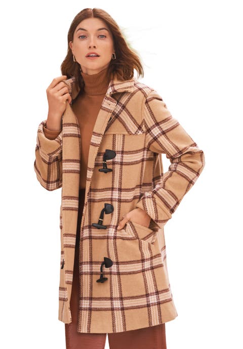 Hooded Toggle Wool Coat (Plus Available)