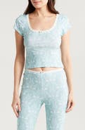 KILO BRAVA Lace Trim Stretch Modal Crop Top