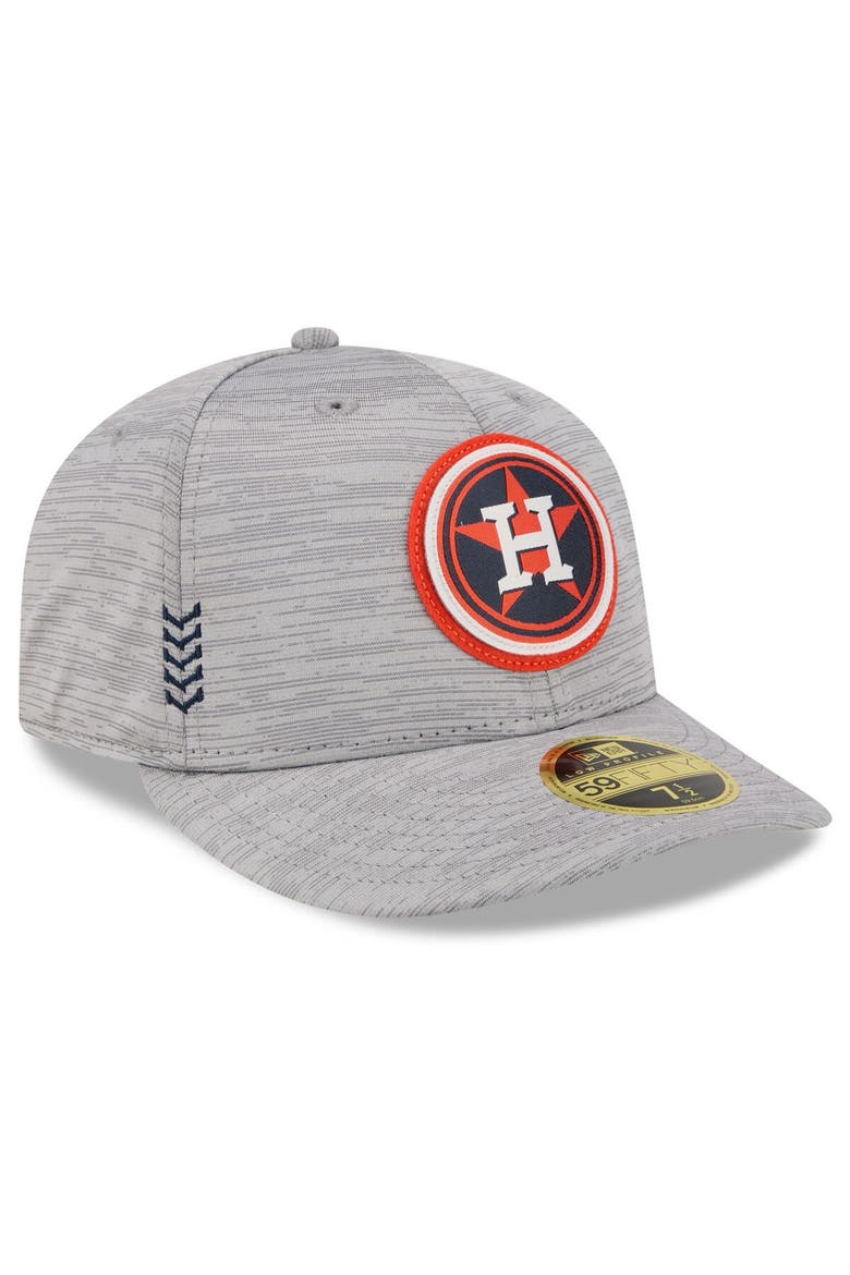 Men's New Era  Gray Houston Astros 2024 Clubhouse Low Profile 59FIFTY Fitted Hat, Alternate, color, Heather Gray