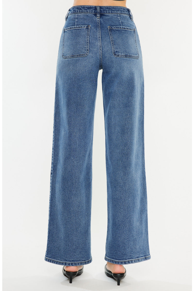 Kenya High Rise Wide Leg Flare Jeans, Alternate, color, Medium Wash