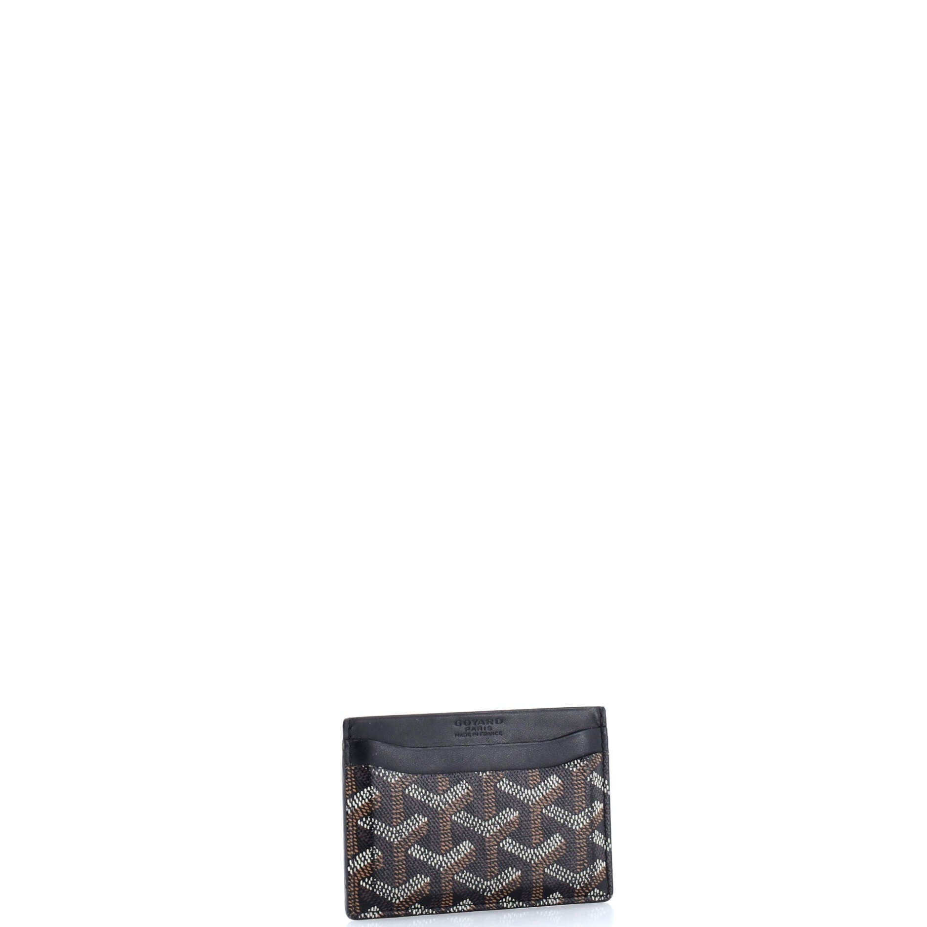 Pre-Owned Goyard Saint Sulpice Card Holder Coated Canvas, Alternate, color, Black
