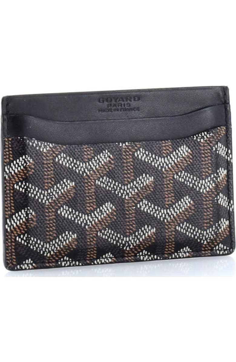 Pre-Owned Goyard Saint Sulpice Card Holder Coated Canvas, Alternate, color, Black