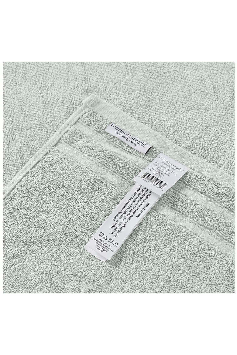 Embellished Border Damask Jacquard Towel 6-Piece Set - Grey, Alternate, color, LIGHT BLUE